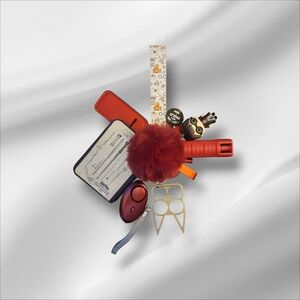 Red and Gold Women's Keychain Accessory